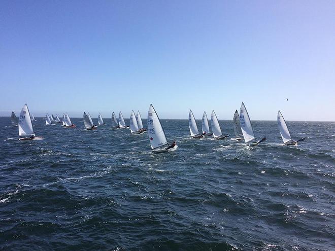 Fleet in action at 2016 Contender World Championships © Rick Linkemyer